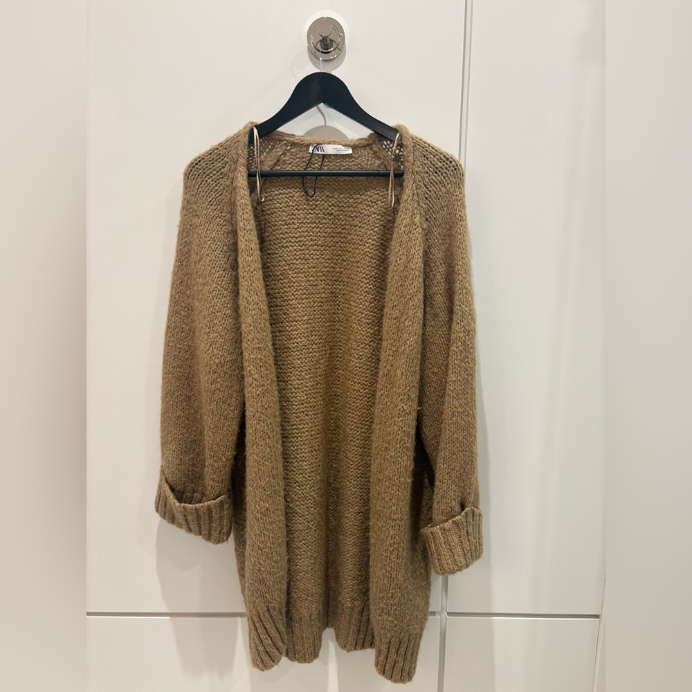 Zara Women's Cozy Brown/Beige Cardigan S - Picture 4 of 6
